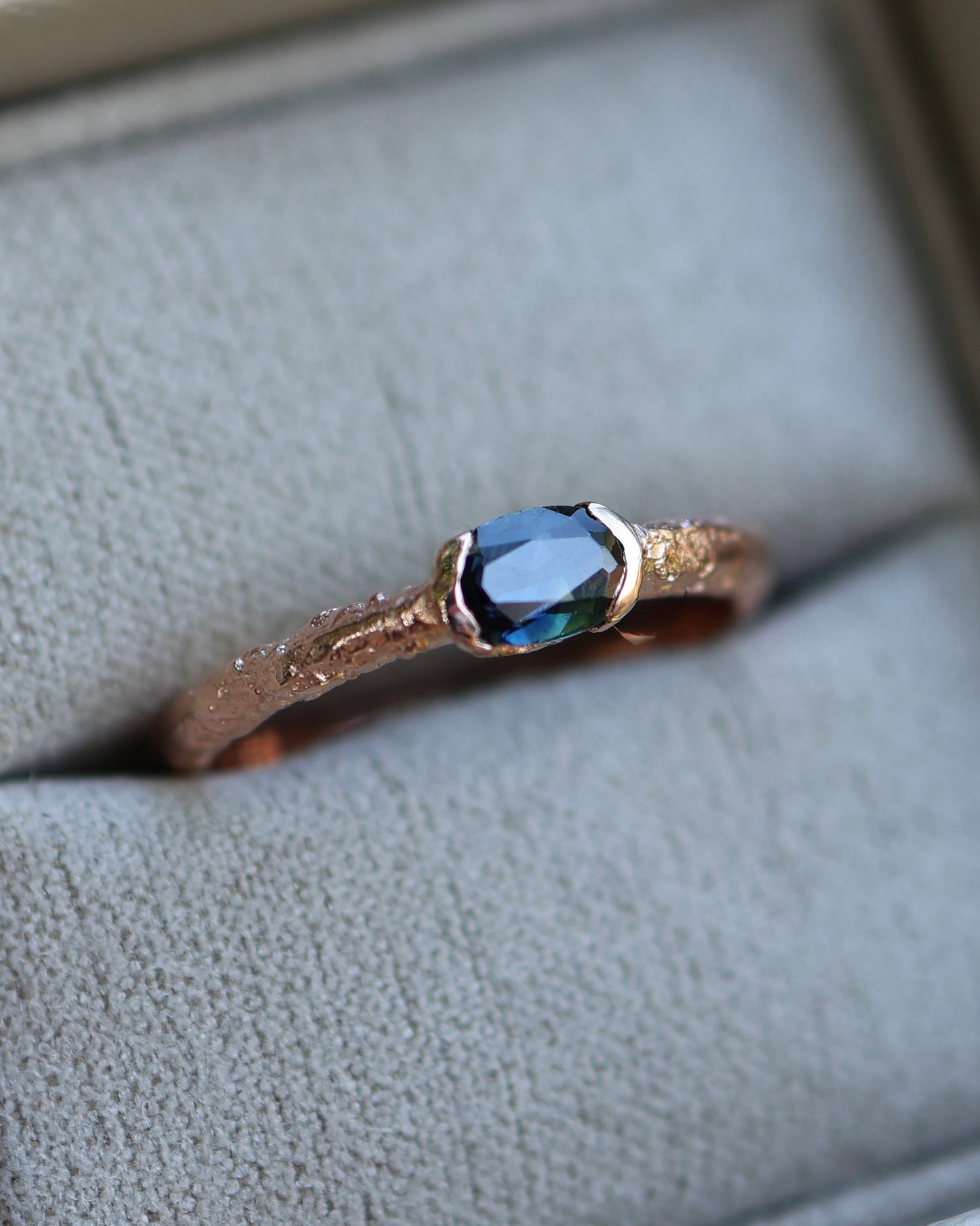 Castle Ring - PARTI SAPPHIRE - 9ct ROSE GOLD - READY TO SHIP- 6