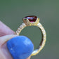 Castle Ring | GARNET & 9ct GOLD | 6.5