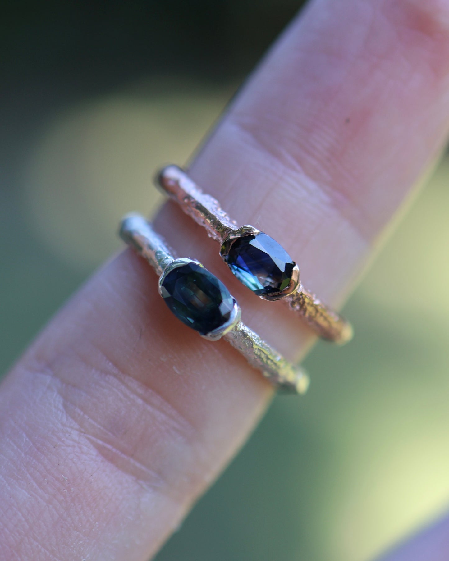 Castle Ring - PARTI SAPPHIRE - SILVER - READY TO SHIP- 6