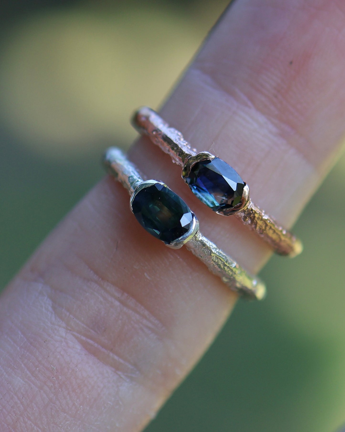 Castle Ring - PARTI SAPPHIRE - SILVER - READY TO SHIP- 6