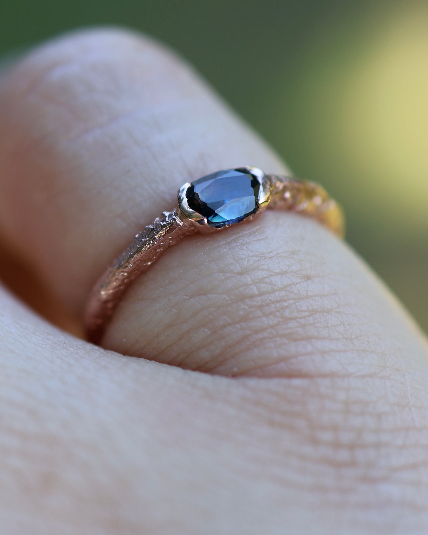 Castle Ring - PARTI SAPPHIRE - 9ct ROSE GOLD - READY TO SHIP- 6