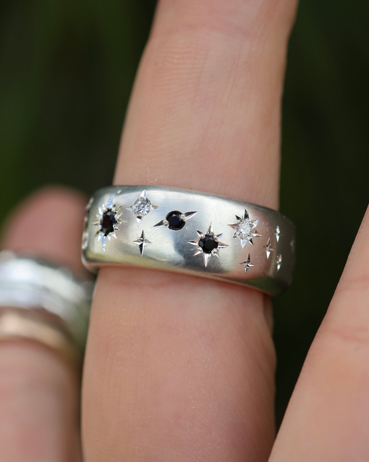 Galaxy Band - Tourmaline + Lab Diamond