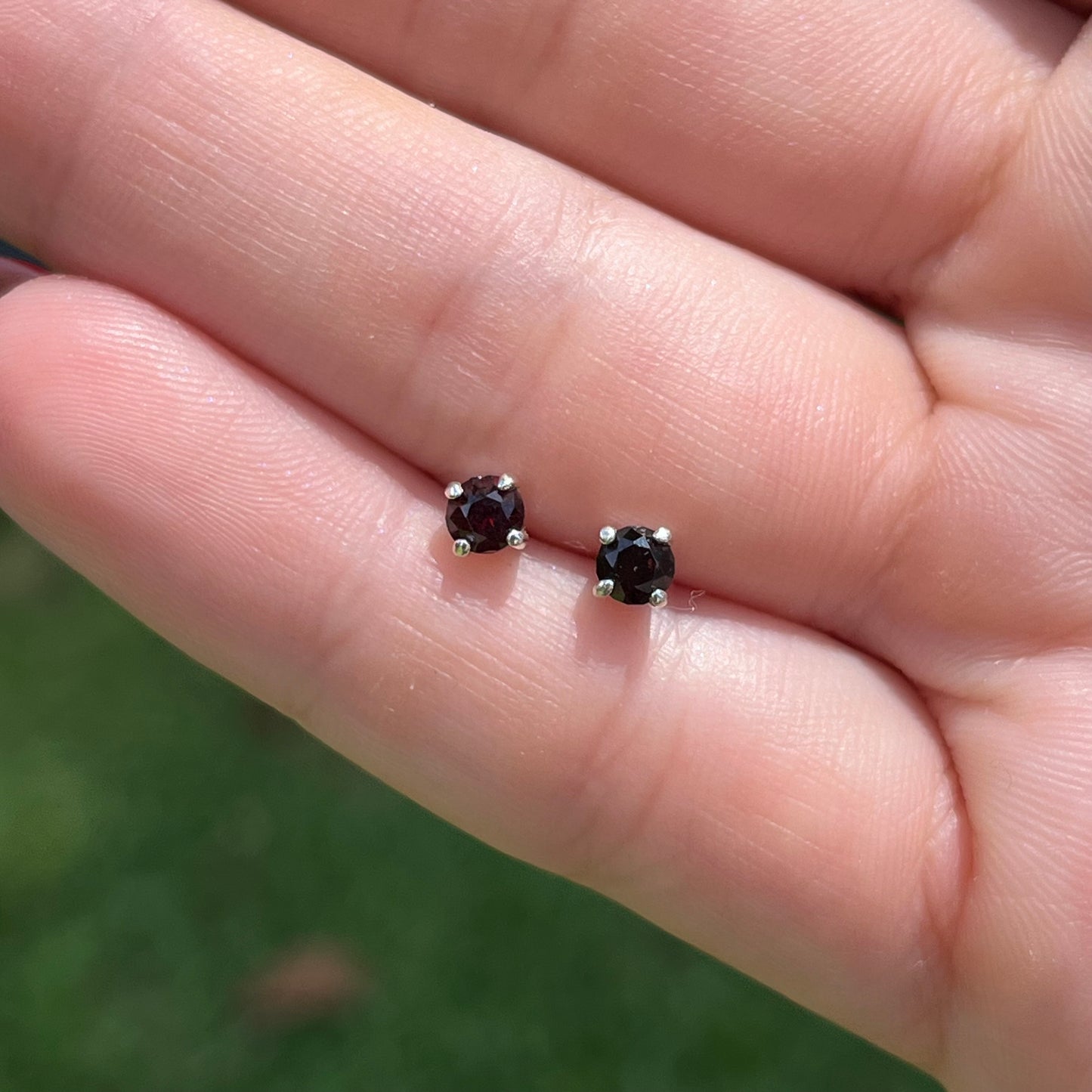 Garnet Studs