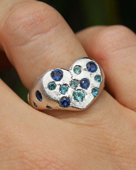 Blue Lagoon- 9 - Lab Sapphire/Tourmaline