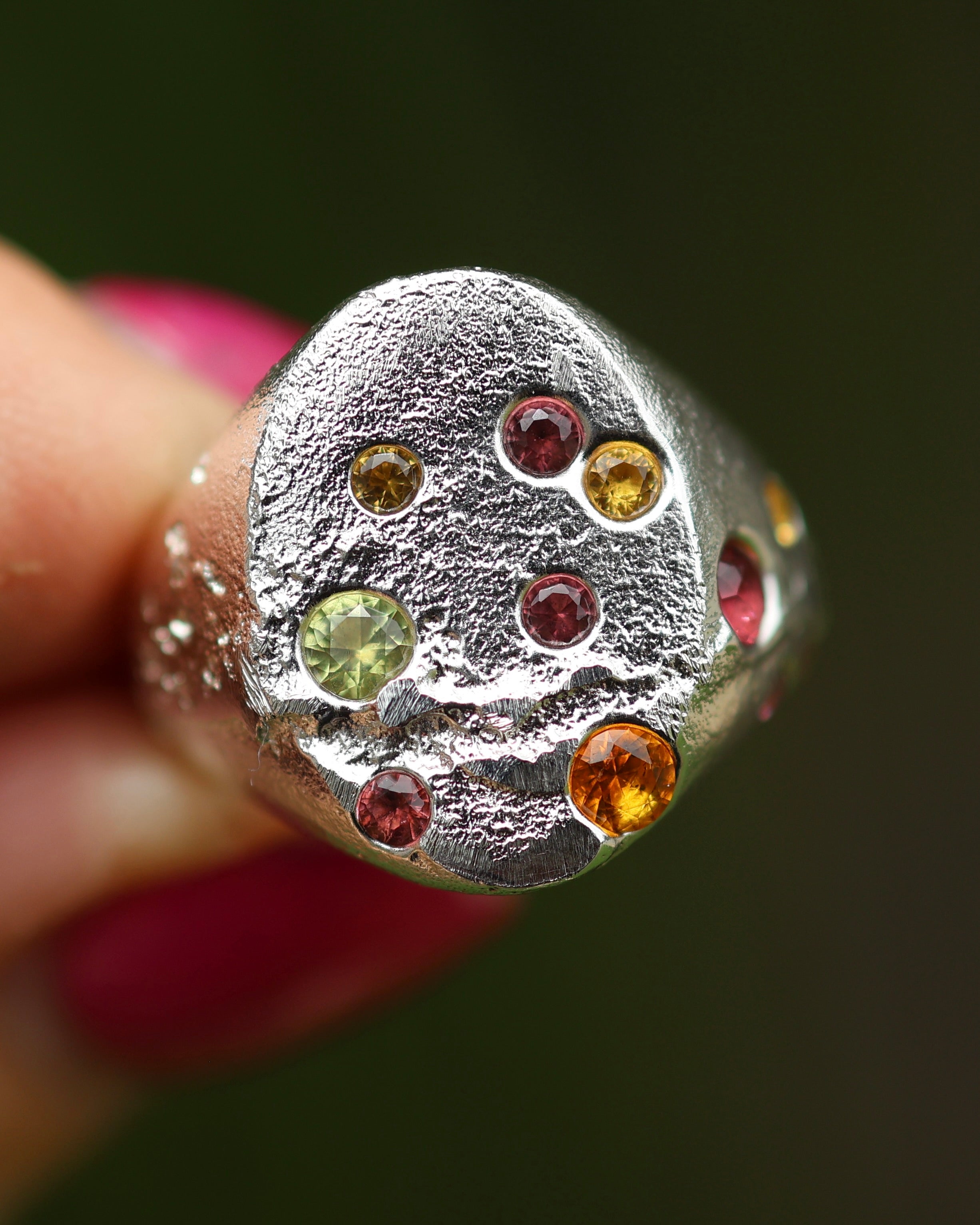 Stones On Rings Signet Ring - Stones Cast In Place - 6.5 – Nadine Suzanne Jewellery