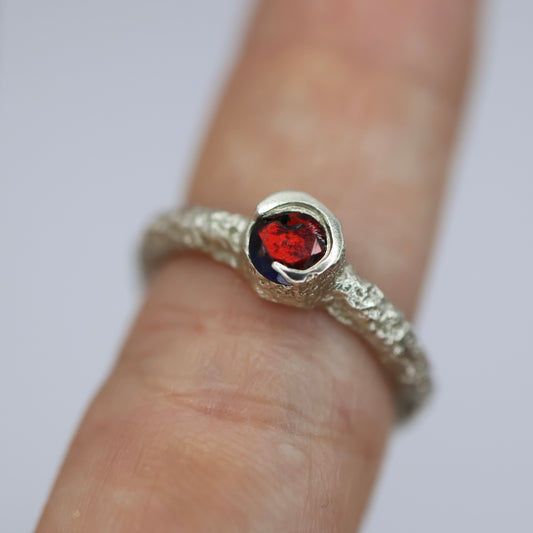 Sand Cast ring with Cultured Opal -  7