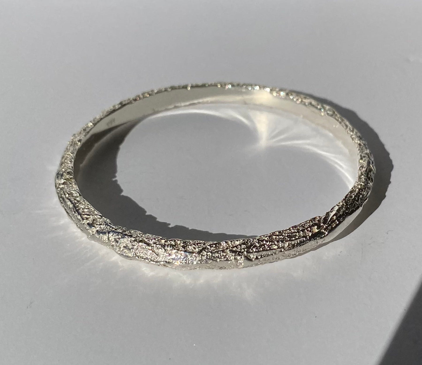 Sterling Silver Sand Bangle 6mm and 3mm - READY TO SHIP