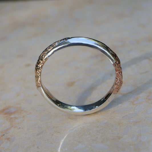 Shoreline meets the sunset  - Rose gold + Yellow gold + Silver