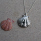 Large Fan Shell Pendant with Parti Sapphire