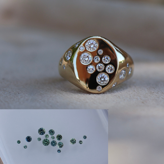 Valerie Signet Ring|Parti Sapphires