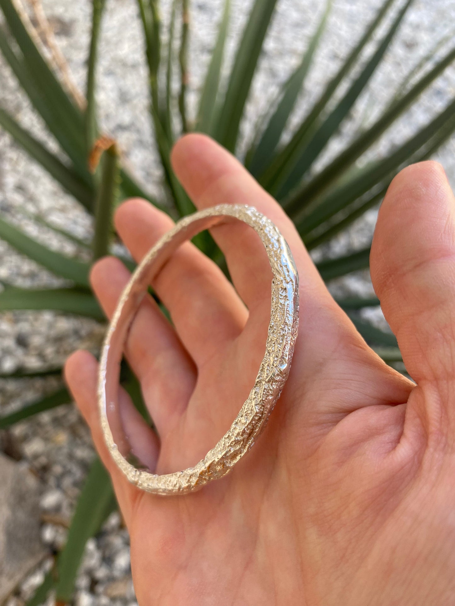 Sterling Silver Sand Bangle 6mm and 3mm - READY TO SHIP