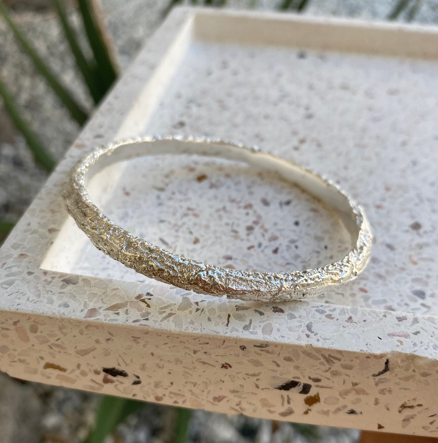 Sterling Silver Sand Bangle 6mm and 3mm - MADE TO ORDER