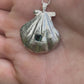 Large Fan Shell Pendant with Parti Sapphire