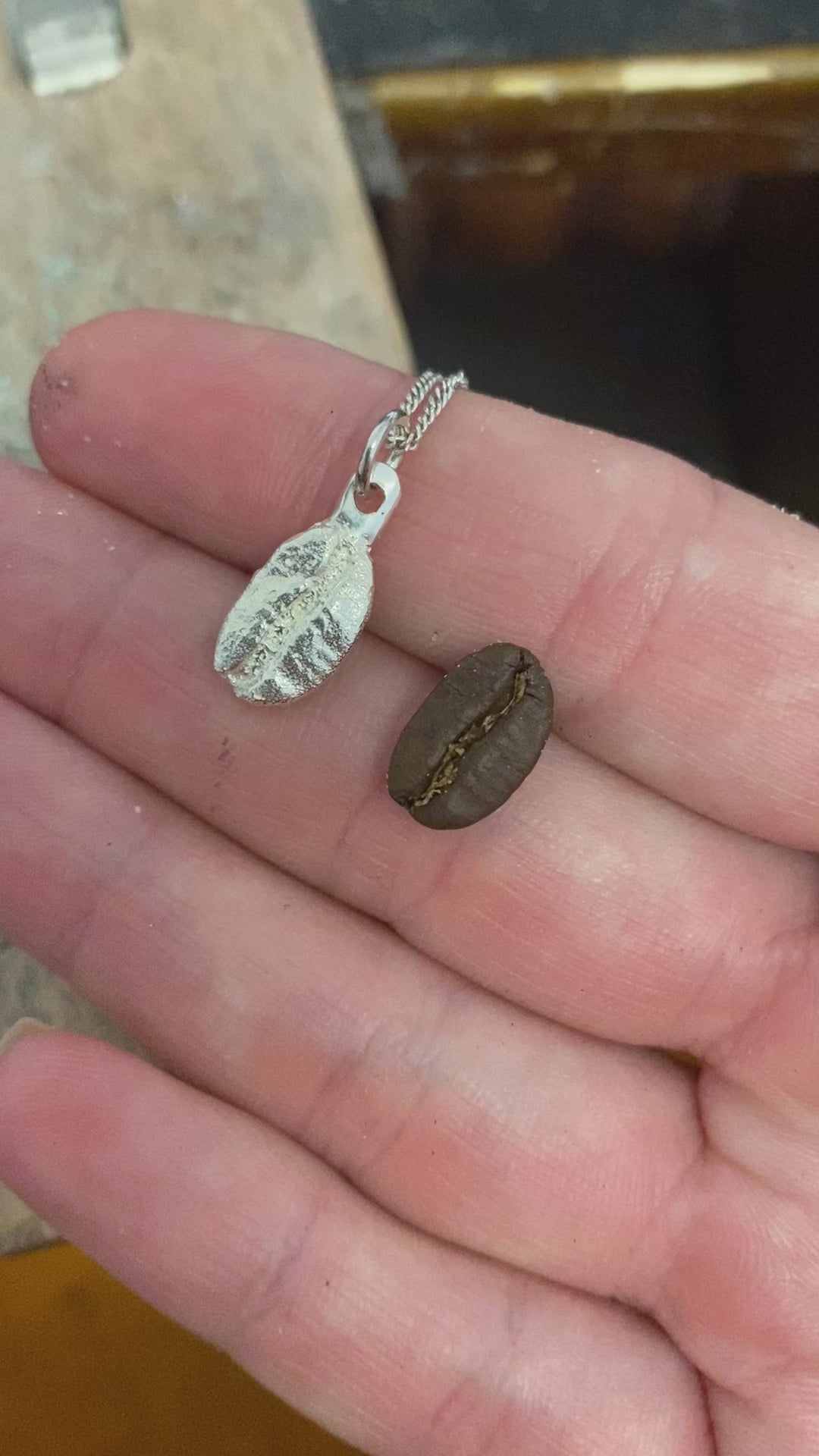 Coffee Bean Pendant Sand Cast - READY TO SHIP – Nadine Suzanne